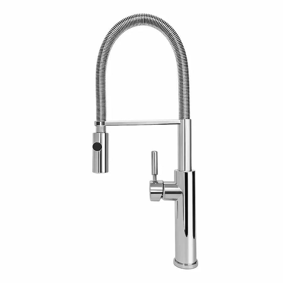 Robinet de Cuisine avec Douchette en Laiton Design Contemporain couleur chrome