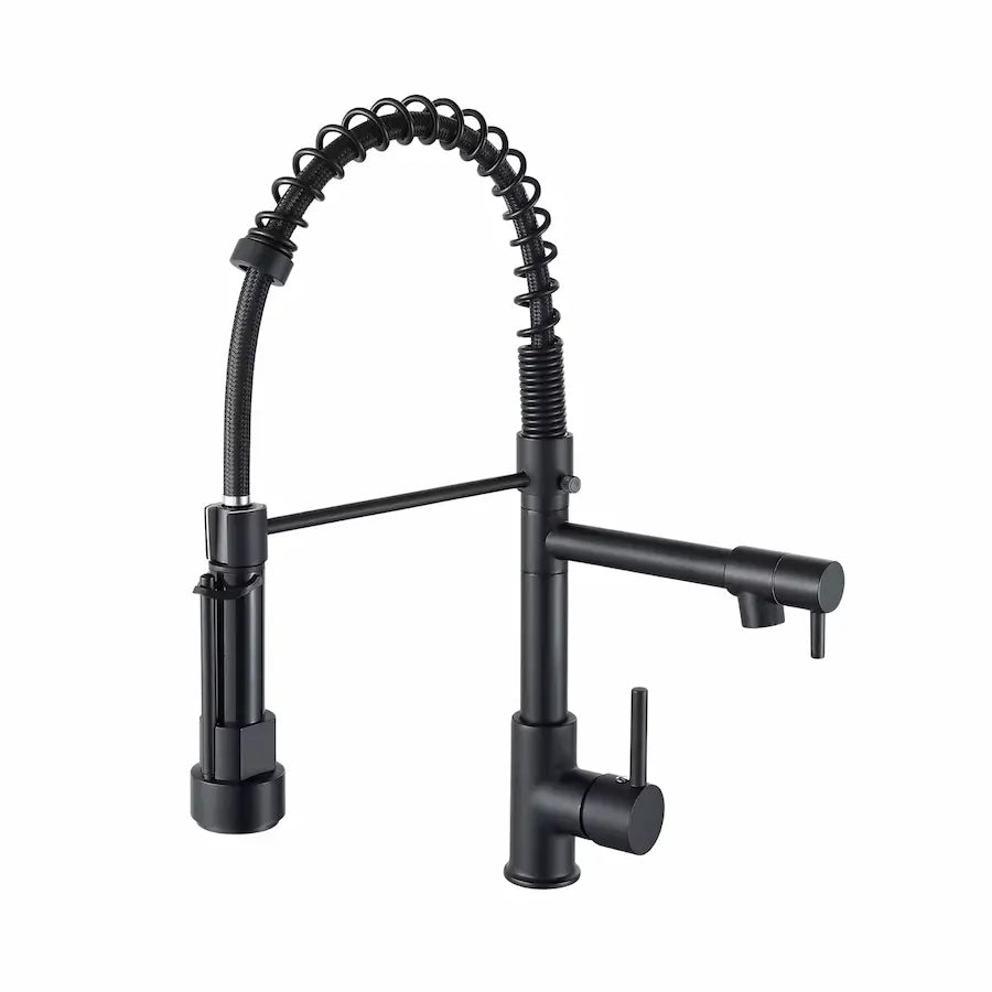 Robinet de Cuisine Design en Laiton avec Douchette couleur noir