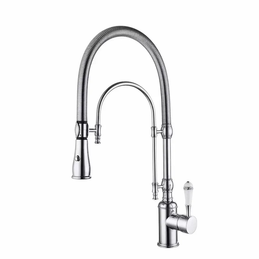 Robinet de Cuisine avec Douchette au Style Vintage couleur chrome