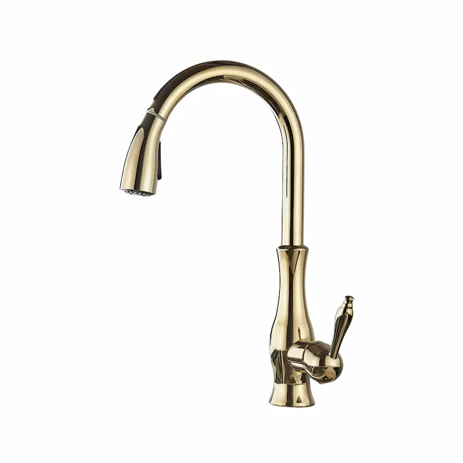 Robinet de Cuisine Douchette Néo-Rétro en Laiton couleur or