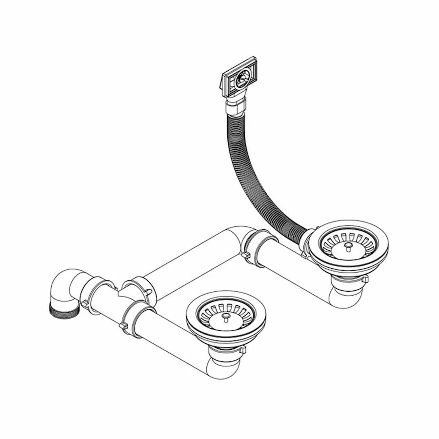 détails Évier de Cuisine en Granit Composite Double Bac avec Égouttoir Réversible