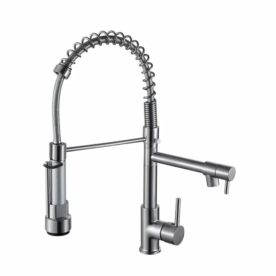 Robinet de Cuisine Design en Laiton avec Douchette couleur chrome