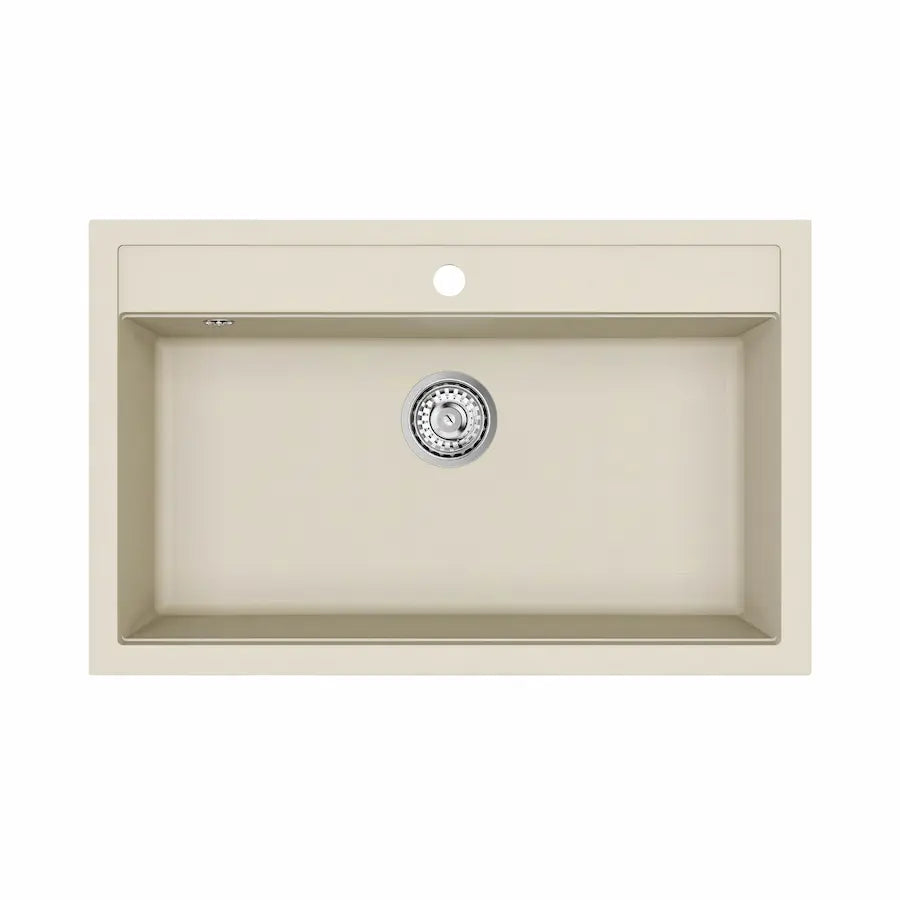 Évier de Cuisine en Granit Composite avec Bac Large couleur beige